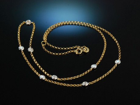 Noble Necklace! Funkelnde Kette Gelb und Wei&szlig; Gold 750 Brillanten