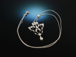 Filigrane Eleganz! Exquisite Collier Kette mit Diamant...