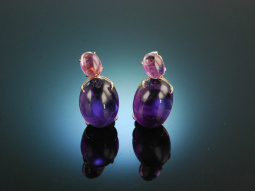 Lila Love! Wundervolle Amethyst Cabochon Ohrringe...