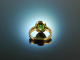 Fantastic Green! Wundervoller Peridot Cabochon Ring Gelb Gold 750