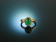 Greenery! Wundervoller Smaragd Cabochon Verlobungs Ring Gelb Gold 750 Diamanten