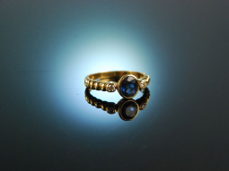 K&ouml;nigs Blau! Feinster Saphir Ring Gold 750 Brillanten