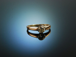 &Ouml;sterreich um 1900! Edler 0,9 ct Altschliff Diamant Solit&auml;r Ring Gold 585