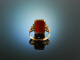 Around 1955! Beautiful Ring Gold 585 floral cut Sardegna Coral