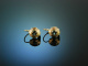 Around 1930! Time typical earrings gold 333 tourmaline green Verneuil spinel
