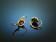 Around 1930! Time typical earrings gold 333 tourmaline green Verneuil spinel
