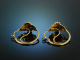 Biedermeier um 1830! Seltene historische Ohrringe Silber vergoldet Koralle