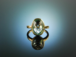 Beautiful Topaz! Ring Gelbgold 585 Blau Topas...