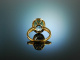 Beautiful Topaz! Ring Gelbgold 585 Blau Topas Schachbrettschliff