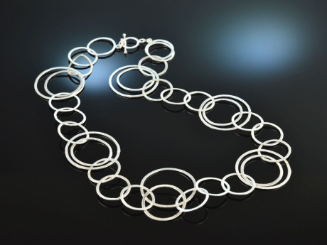 Icy Silver! Gro&szlig;e satinierte Kette Sterling Silber 925