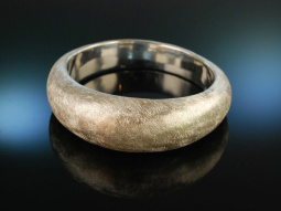 Icy Silver Bangle! Gro&szlig;er satinierter Armreif Sterling Silber 925