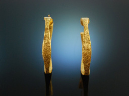 Satin Hoops! Moderne Creolen Sterlingsilber 925 vergoldet