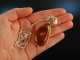 Beautiful Amber! Gro&szlig;er Bernstein Anh&auml;nger mit Kette Sterlingsilber 925