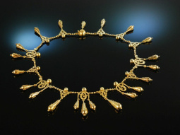 Frankreich um 1880! Seltenes Collier in Arch&auml;ologischem Stil Gold 750