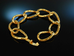 Around 1970! Chic links bracelet silver 835 gold plated