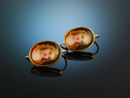 Around 1900! Porcelain Traditional Earrings Girl...