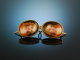 Around 1900! Porcelain Traditional Earrings Girl Portraits Silver Gold Plated