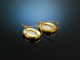 Around 1900! Porcelain Traditional Earrings Girl Portraits Silver Gold Plated