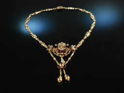 Feinstes Biedermeier um 1840! Historisches Collier Gold...