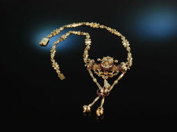 Feinstes Biedermeier um 1840! Historisches Collier Gold...