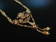 Feinstes Biedermeier um 1840! Historisches Collier Gold 585 Granate Saatperlen