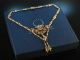 Feinstes Biedermeier um 1840! Historisches Collier Gold 585 Granate Saatperlen