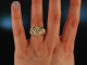 Stylish Eighties! Schwerer Cocktail Ring Gold 585 Brillanten ca. 1,3 ct