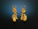 To costume and hunting! Beautiful Grandl earclips around 1980 silver 835 gold plated