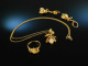 To costume and hunting! Grandl set around 1980 pendant with chain earrings ring silver gold plated