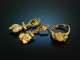 To costume and hunting! Grandl set around 1980 pendant with chain earrings ring silver gold plated