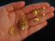 To costume and hunting! Grandl set around 1980 pendant with chain earrings ring silver gold plated