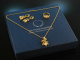To costume and hunting! Grandl set around 1980 pendant with chain earrings ring silver gold plated