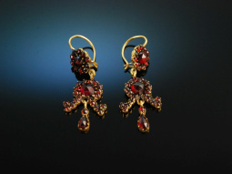 Bohemia around 1890! Pretty garnet earrings metal...
