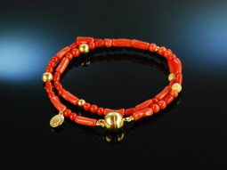 Cool Coral! Fancy Armband Silber 925 vergoldet Edel...