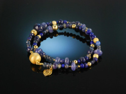 Night Blue! Fancy Armband Silber 925 vergoldet Lapis...