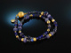 Night Blue! Fancy Armband Silber 925 vergoldet Lapis Lazuli Saphir Iolith Labradorit