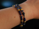 Night Blue! Fancy Armband Silber 925 vergoldet Lapis Lazuli Saphir Iolith Labradorit