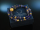 Night Blue! Fancy Armband Silber 925 vergoldet Lapis Lazuli Saphir Iolith Labradorit