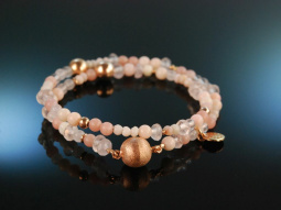 Rose Rose! Fancy Armband Silber 925 ros&eacute;vergoldet Pink Opal Rosenquarz