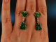 Charming Green! Sch&ouml;ne Jade Ohrringe Wei&szlig; Gold 750 Brillanten