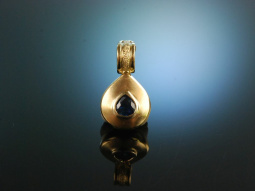 Around 2005! Beautiful Heavy Sapphire Clip Pendant Gold...