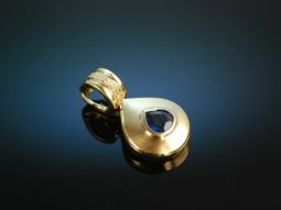 Around 2005! Beautiful Heavy Sapphire Clip Pendant Gold...