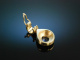 Around 2005! Beautiful Heavy Sapphire Clip Pendant Gold 585 Handcrafted