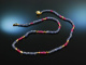 Around 1995! Beautiful Sapphire Ruby Chain Decorations Gold 750 Ball Clasp Gold 585