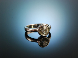 Um 1910! Edler Altschliff Diamant Solit&auml;r Ring 2 ct Wei&szlig; Gold 750