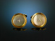 Around 1950! Classic Vintage Cufflinks Silver 835 Gold Plated Mother of Pearl Inserts