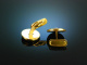 Around 1950! Classic Vintage Cufflinks Silver 835 Gold Plated Mother of Pearl Inserts