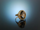 Um 1960! Zeittypischer Vintage Ring Gold 333 Rauchquarz