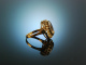 Um 1960! Zeittypischer Vintage Ring Gold 333 Rauchquarz