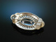Art Deco around 1920! Large Brooch Silver 800 Verneuil Spinel Markasites